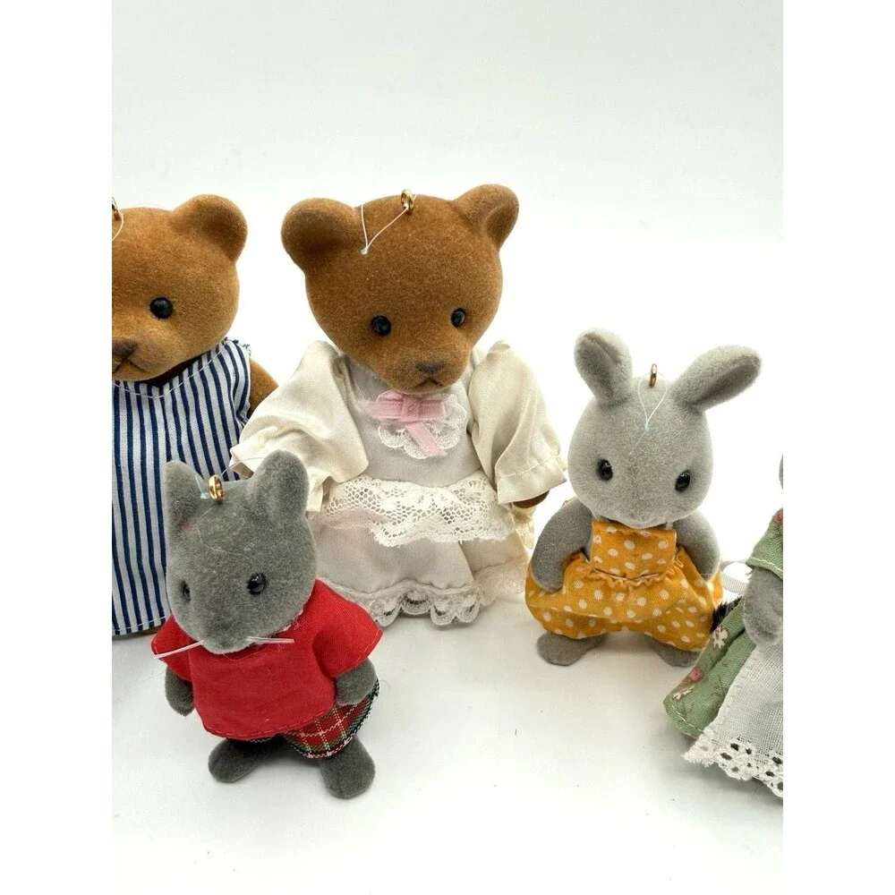 Vintage Sylvanian Families Calico‎ Critters Smocked Rare Handmade Ornaments